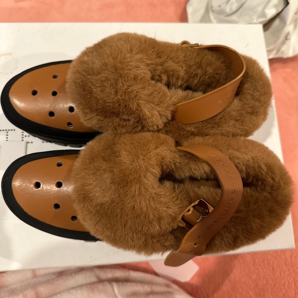 Stella McCartney Trace Faux-leather Slingback Clogs Tan